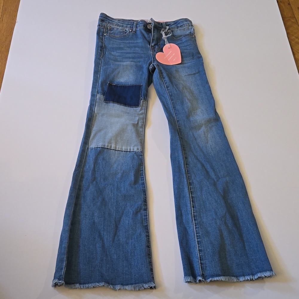 Girls patch denim jeans